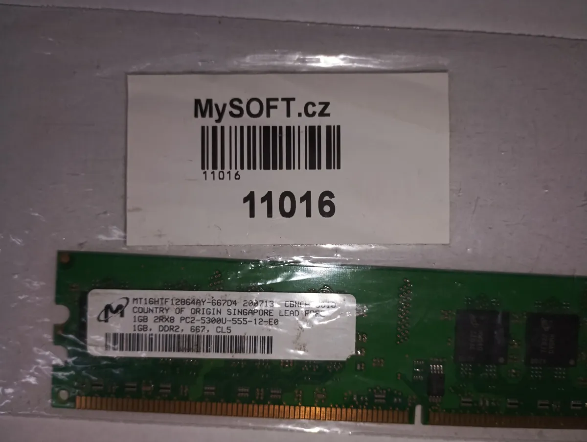 RAM (11016) 1GB DDR2 667 CL5 2Rx8 PC2 - 5300U - 555 - 12 - E0