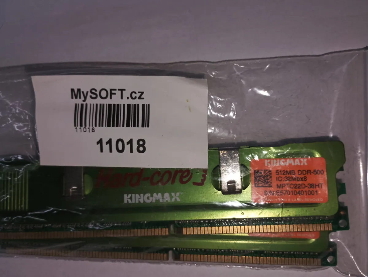 RAM (11018) KINGMAX 512MB DDR - 500 - IC 32MBx8 s chlazením